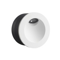 LED фасадна луна за вграждане в стена VK LEADING LIGHT VK/02147/W/W KAY 2W 3000K IP65 WHITE ROUND FACADE RECESSED LAMP