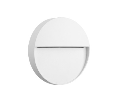 VK LEADING LIGHT VK/02148/W/W CLIO 4W 3000K IP54 WHITE ROUND FACADE WALL LAMP