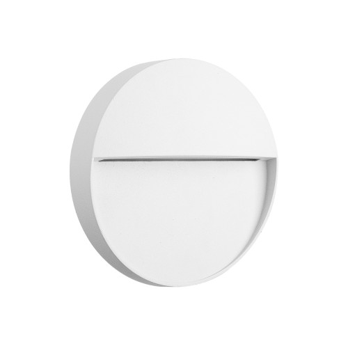 VK LEADING LIGHT VK/02148/W/W CLIO 4W 3000K IP54 WHITE ROUND FACADE WALL LAMP