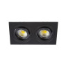 VK LEADING LIGHT VK/03014G/2/B GREE BLACK 2 x GU10 RECTANGULAR RECESSED DOWNLIGHT