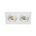 VK LEADING LIGHT VK/03014G/2/W GREE WHITE 2 x GU10 RECTANGULAR RECESSED DOWNLIGHT