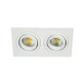 Луна за вграждане VK LEADING LIGHT VK/03014G/2/W GREE WHITE 2 x GU10 RECTANGULAR RECESSED DOWNLIGHT