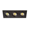 Луна за вграждане VK LEADING LIGHT VK/03014G/3/B GREE BLACK 3 x GU10 RECTANGULAR RECESSED DOWNLIGHT