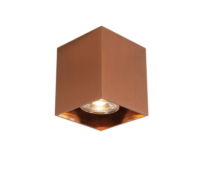 VK LEADING LIGHT VK/03083CE/COP KEED COPPER GU10 CUBE SURFACE MOUNTING LAMP