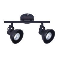 VK LEADING LIGHT VK/03106CE/2/B AINA 2 x GU10 BLACK ADJUSTABLE SPOT LAMP