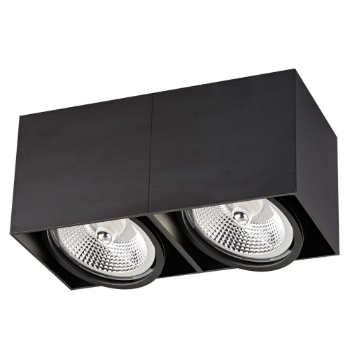 Луна за външен монтаж VK LEADING LIGHT VK/03107CE/2/B MYRA BLACK 2 x GU10 AR111 RECTANGULAR ADJUSTABLE SURFACE MOUNTING LAMP