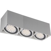 VK LEADING LIGHT VK/03107CE/3/W MYRA WHITE 3 x GU10 AR111 RECTANGULAR ADJUSTABLE SURFACE MOUNTING LAMP