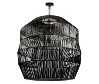 Пендел VK LEADING LIGHT VK/03147PE/78 LIS  1 x Е27 PC RATTAN BLACK PENDANT LAMP