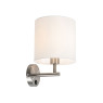 VK LEADING LIGHT VK/03312/WA/MCW WALLY 1 x E27 SATIN NICKEL WALL LAMP WITH SWITCH