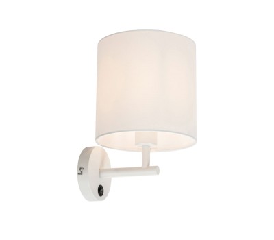 VK LEADING LIGHT VK/03312/WA/WW WALLY 1 x E27 WHITE WALL LAMP WITH SWITCH