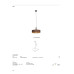 VK LEADING LIGHT VK/03349/PE/WW/40 HALO 1 x E27 WALNUT WOOD PENDANT LAMP