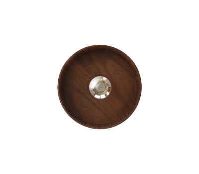 VK LEADING LIGHT VK/03349/WA/WW/30 HALO 1 x E27 WALNUT WOOD WALL LAMP