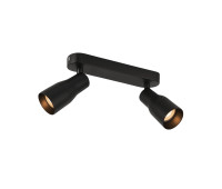 VK LEADING LIGHT VK/03354/CE/2/B ILUMA 2 x GU10 BLACK ADJUSTABLE SPOT LAMP