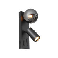 VK LEADING LIGHT VK/03356/WA/B NERO 1 x G9 + 1 x GU10 BLACK WALL LAMP