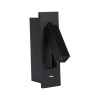 LED аплик за вграждане с USB изход VK LEADING LIGHT VK/04176/WA/B/W OBO 3W 3000K BLACK RECESSED WALL LAMP WITH USB CHARGER