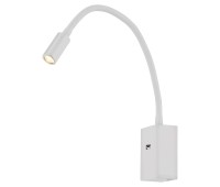 LED аплик с USB изход VK LEADING LIGHT VK/04232/W/W THEO 3W 3000K WHITE WALL LAMP USB CHARGER