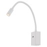 LED аплик с USB изход VK LEADING LIGHT VK/04232/W/W THEO 3W 3000K WHITE WALL LAMP USB CHARGER