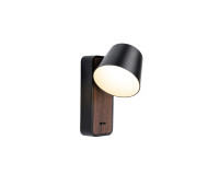 VK LEADING LIGHT VK/04704/DW-B/W NOVEL 6W 3000K BLACK/WOOD WALL LAMP VK LEADING LIGHT VK/04704/DW-B/W NOVEL 6W 3000K BLACK/WOOD WALL LAMP