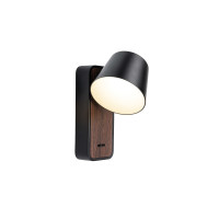 VK LEADING LIGHT VK/04704/DW-B/W NOVEL 6W 3000K BLACK/WOOD WALL LAMP VK LEADING LIGHT VK/04704/DW-B/W NOVEL 6W 3000K BLACK/WOOD WALL LAMP