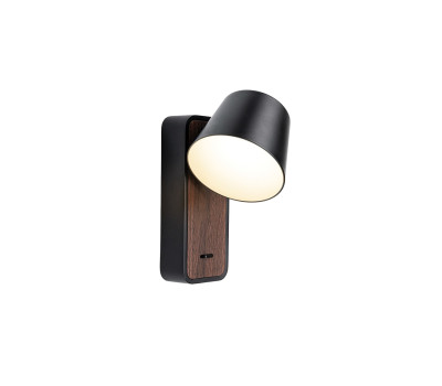 VK LEADING LIGHT VK/04704/DW-B/W NOVEL 6W 3000K BLACK/WOOD WALL LAMP VK LEADING LIGHT VK/04704/DW-B/W NOVEL 6W 3000K BLACK/WOOD WALL LAMP