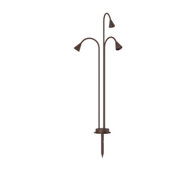 VK LEADING LIGHT VK/04731/RB/WW ROSE 3x4.5W 2700K RUST BROWN GARDEN BOLLARD LAMP IP65 VK LEADING LIGHT VK/04731/RB/WW ROSE 3x4.5W 2700K RUST BROWN GARDEN BOLLARD LAMP IP65
