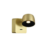 LED аплик с ключ VK LEADING LIGHT VK/04735/WA/GD/W POP 5.8W 3000K GOLD WALL LAMP LED аплик с ключ VK LEADING LIGHT VK/04735/WA/GD/W POP 5.8W 3000K GOLD WALL LAMP
